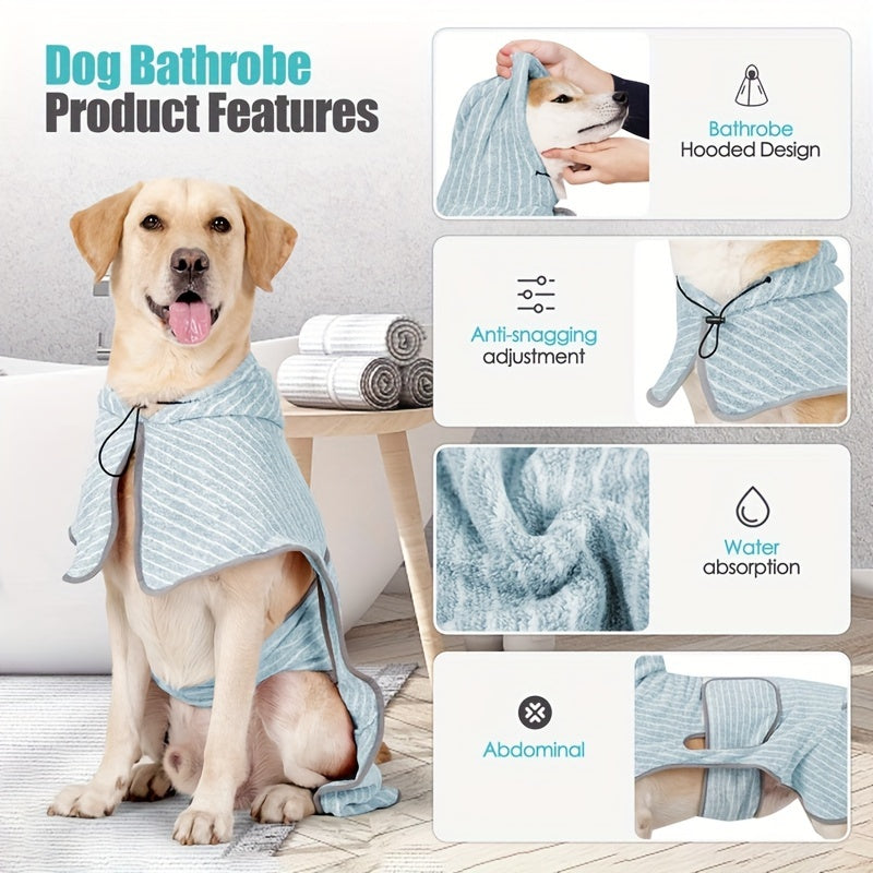 Dog Bathrobe Towel Dog Drying Coat