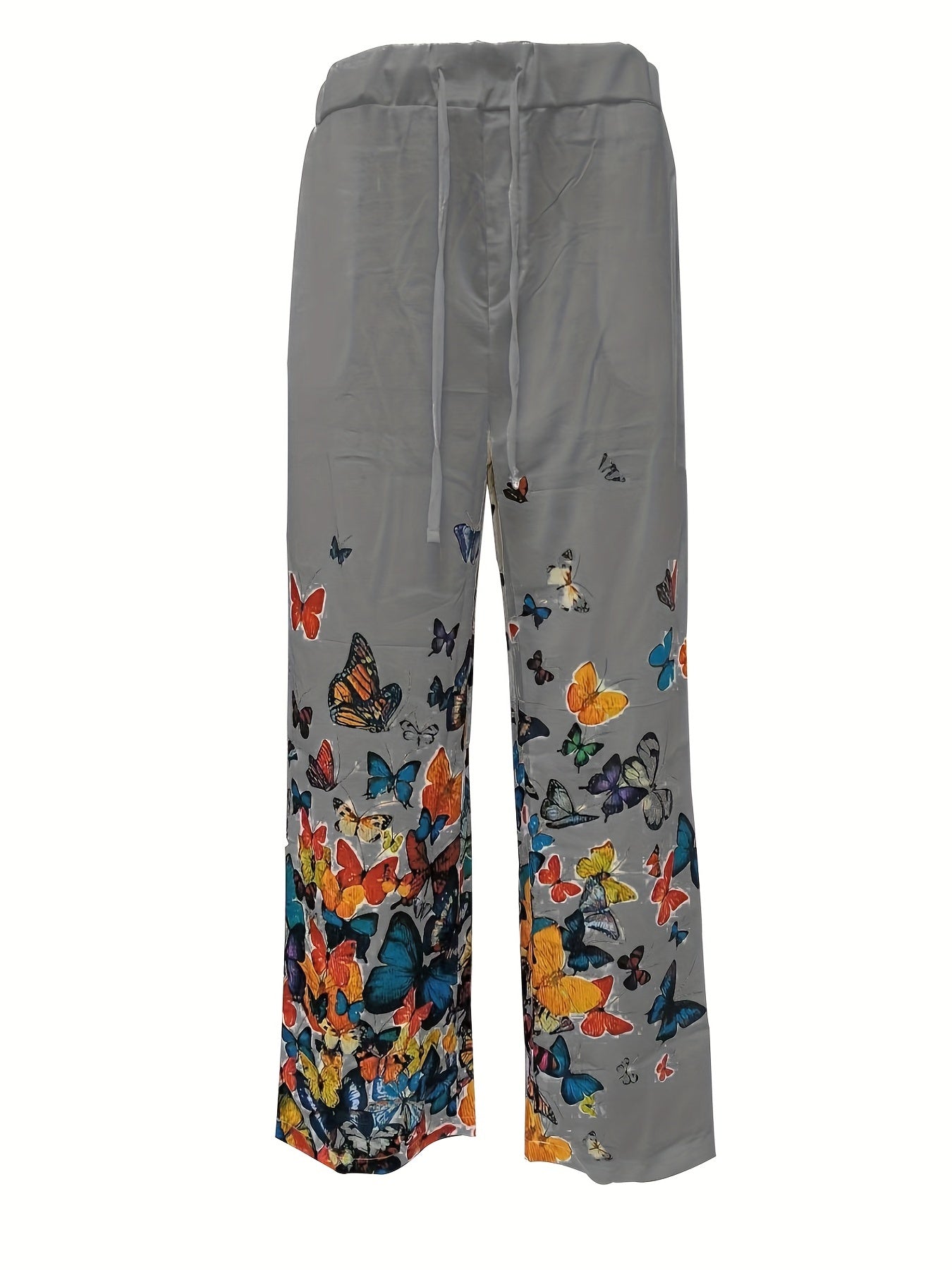 Men's Butterfly Pattern Straight Leg Pants - Casual Beach Trousers