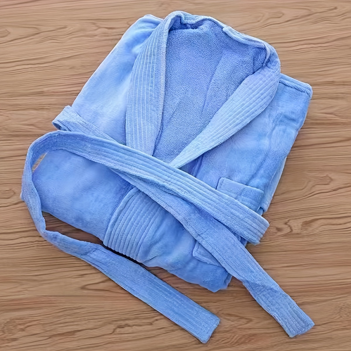 1pc Soft Cotton Bathrobe, Absorbent Long Sleeve