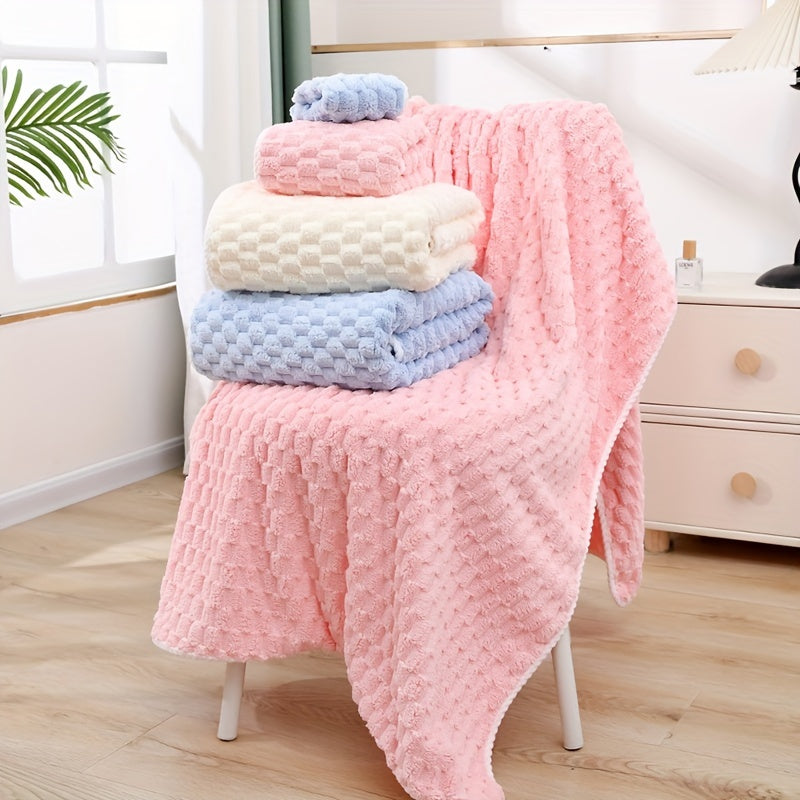 3-Piece Luxury Ultra-Soft Waffle Weave Towel Set