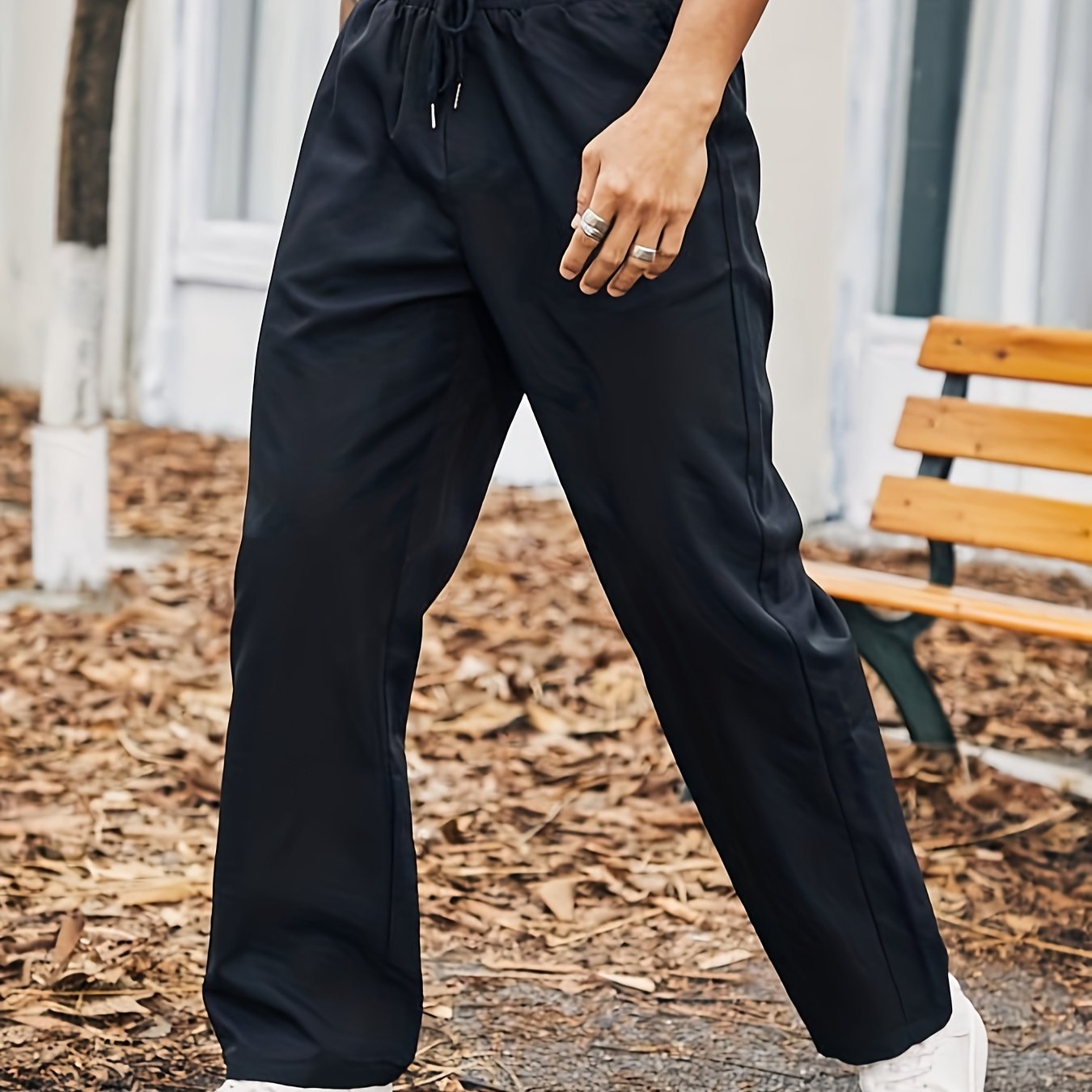 Plus Size Mens Solid Pants - Loose-Fit Design for Ultimate Comfort