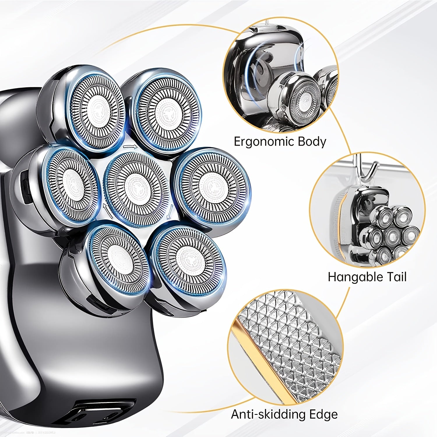 Men's Electronic Head Shaver Razor - Rechargeable Cordless Hair Shaving Razor