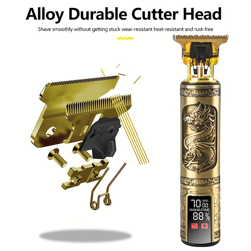LCD Display Hair Clipper and Trimmer for Men - Retro Style