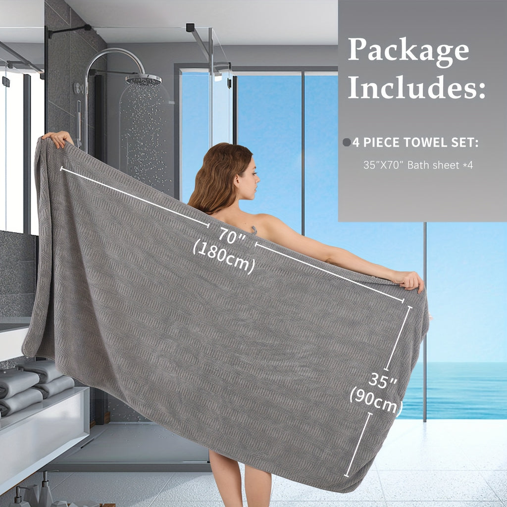 Oversized Bath Towels Set Microfiber