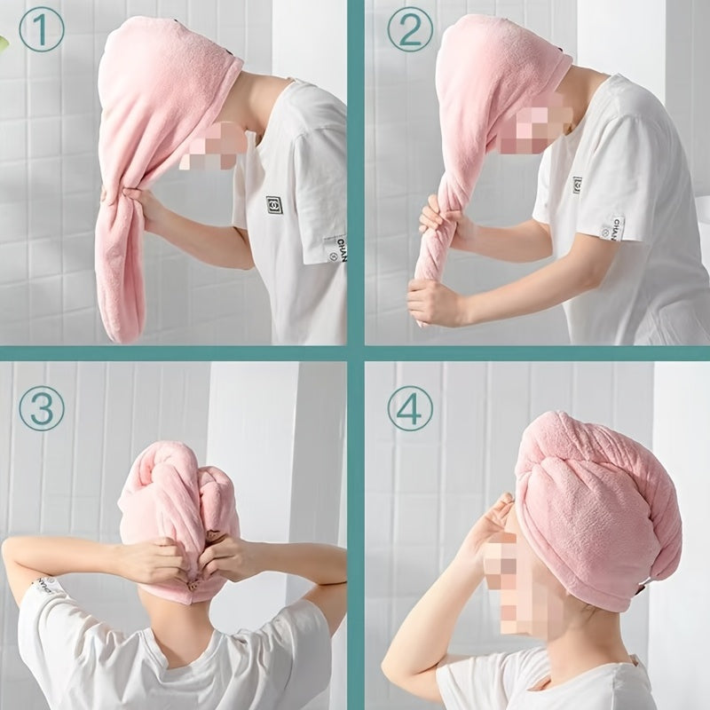 Microfiber Hair Towel Quick Drying Hair Wrap Towel