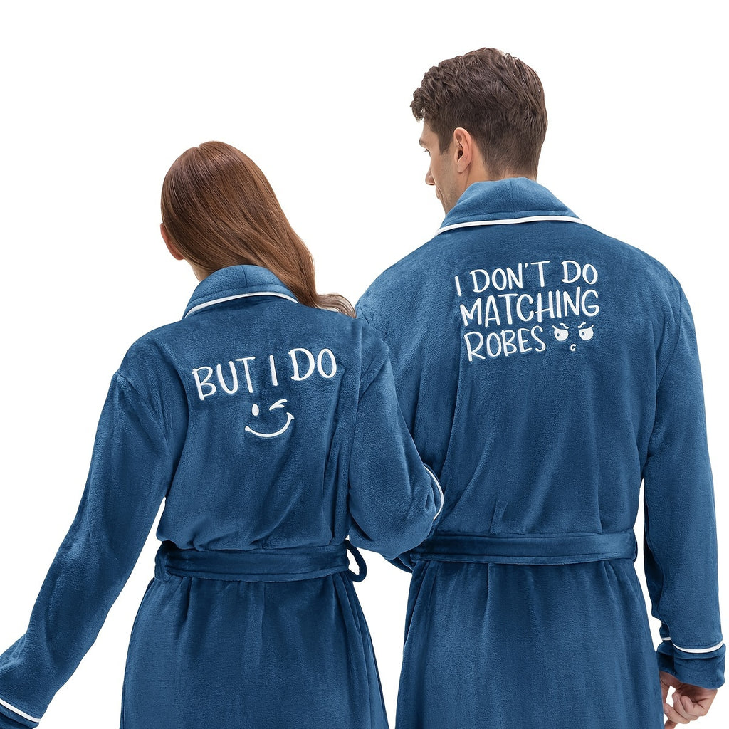 2Pcs His and Hers Robes Plush Fleece Kimono Robes