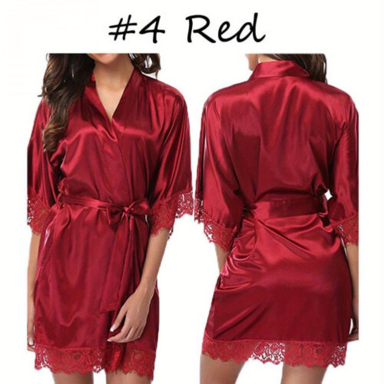 Medium Sleeve Satin Women's Night Robes