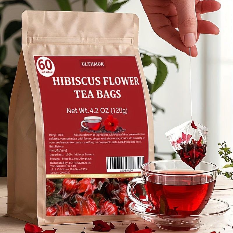 Premium Hibiscus Tea Bags, 60 ct