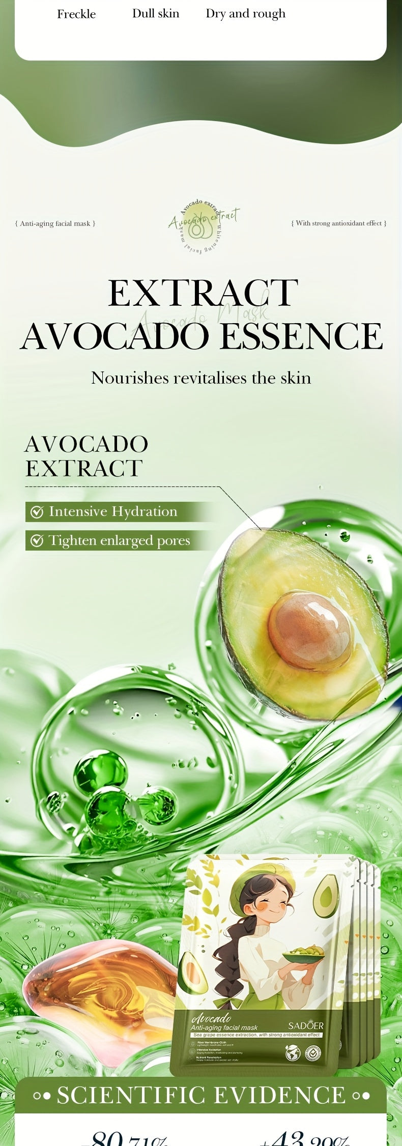5 Pieces/10 Pieces Plant-Based Squalane Facial Mask Set Alcohol free