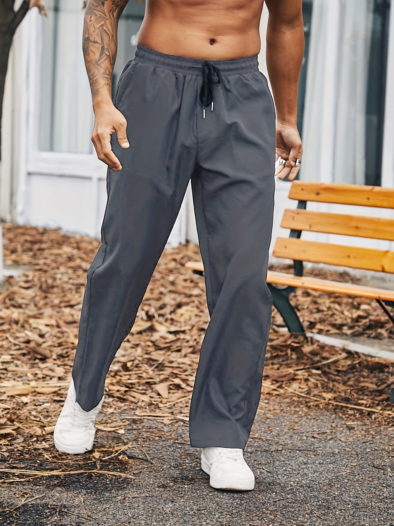 Plus Size Mens Solid Pants - Loose-Fit Design for Ultimate Comfort