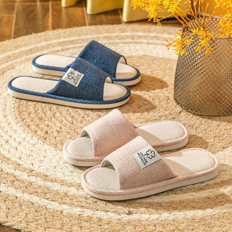Cozy Women's Indoor Linen Slippers