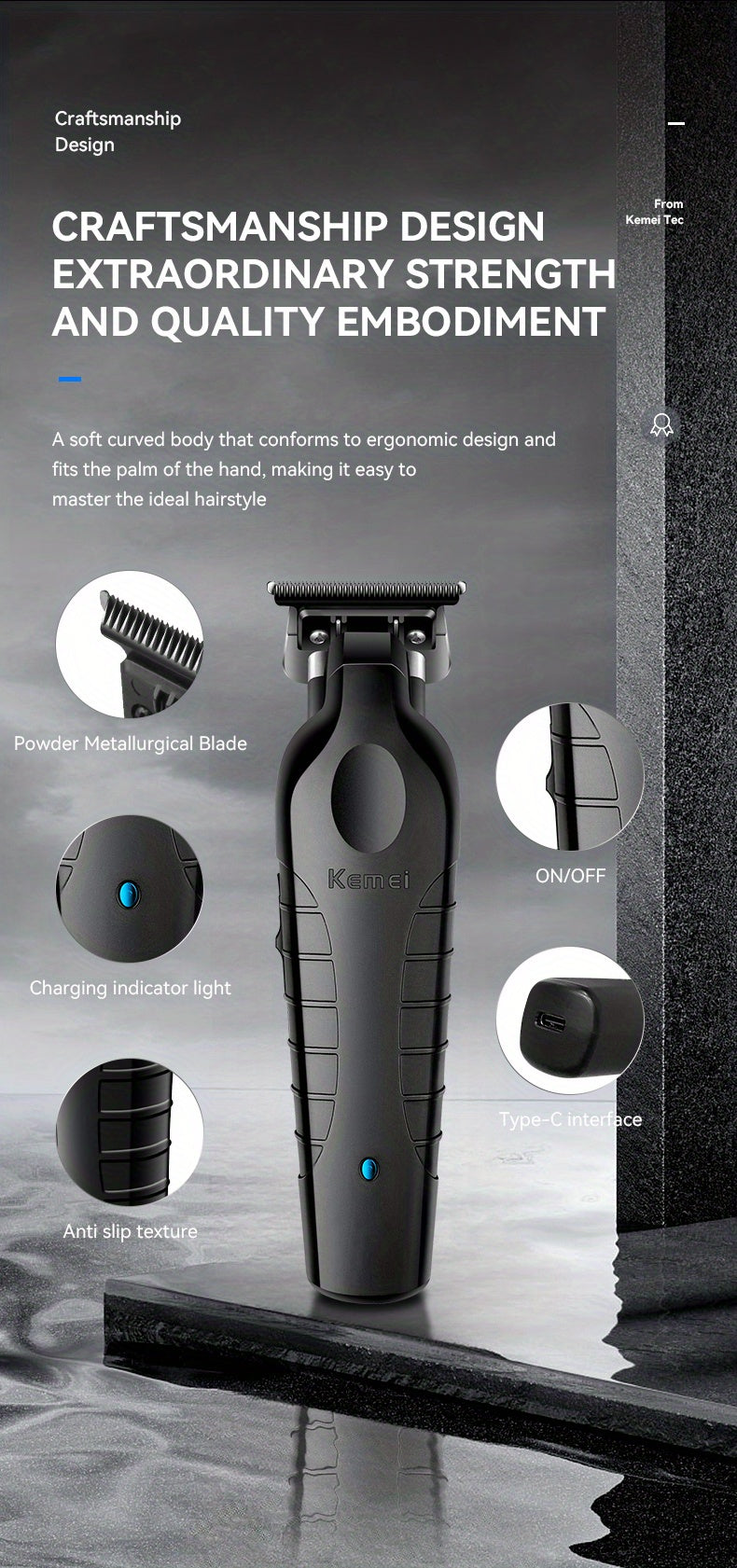 Electric Hair Clipper KM-2299 Cross-border Electric Pusher