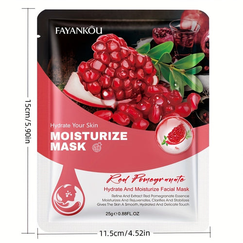3-6pcs, pomegranate moisturizing and nourishing facial mask