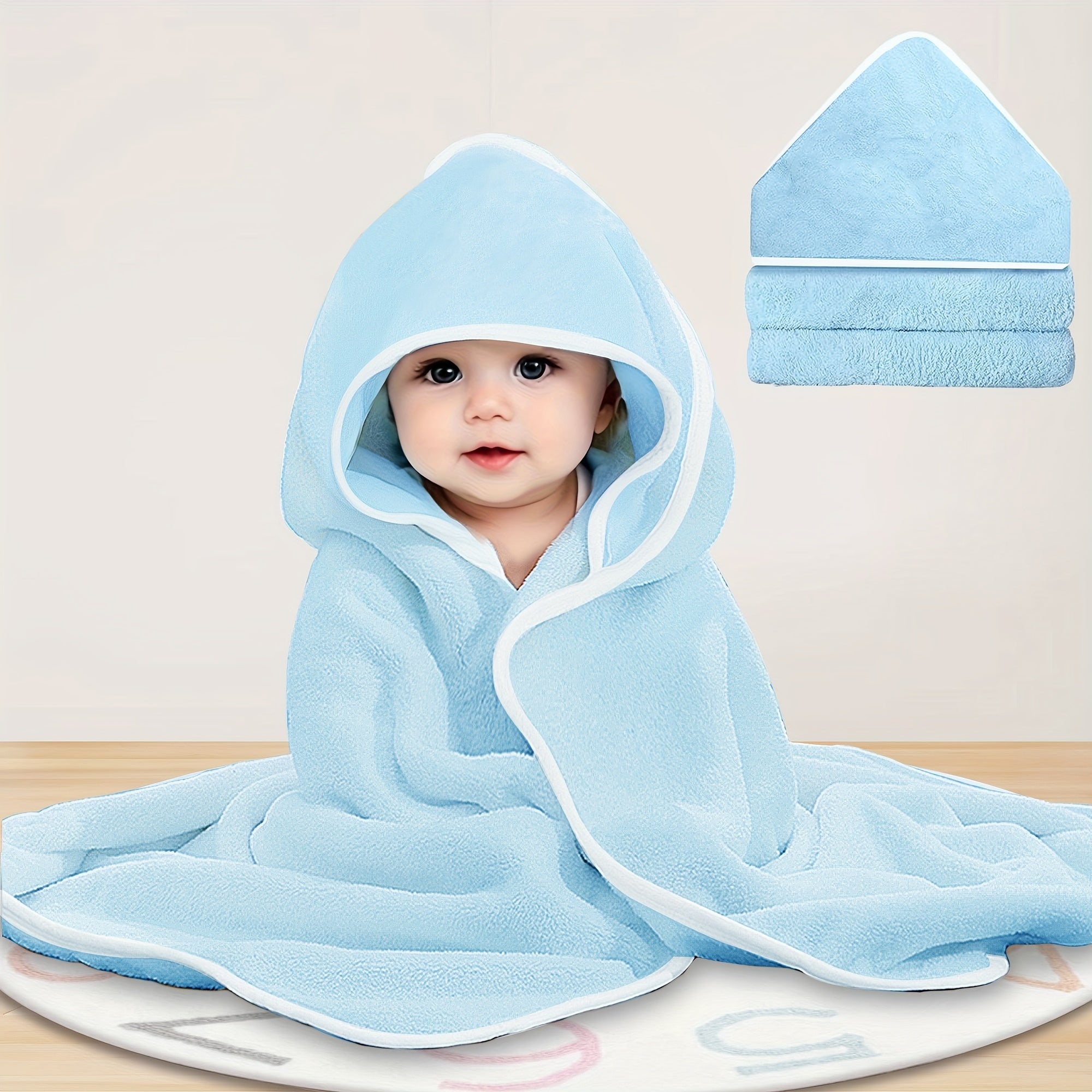 4-Pack Ultra Soft Microfiber Hooded Bath Towels for Children