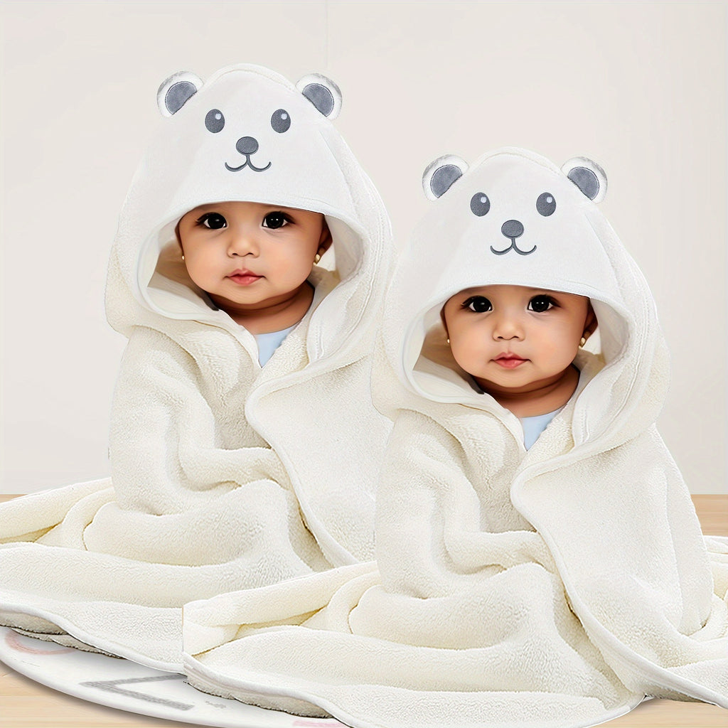2pcs Ultra-Soft Microfiber Hooded Bath Towels for Youngsters - Cute Cartoon Animal Design, Perfect All-Season Gift for Youngsters & Youngsters 0-8 Years, Ideal for Christmas & Halloween