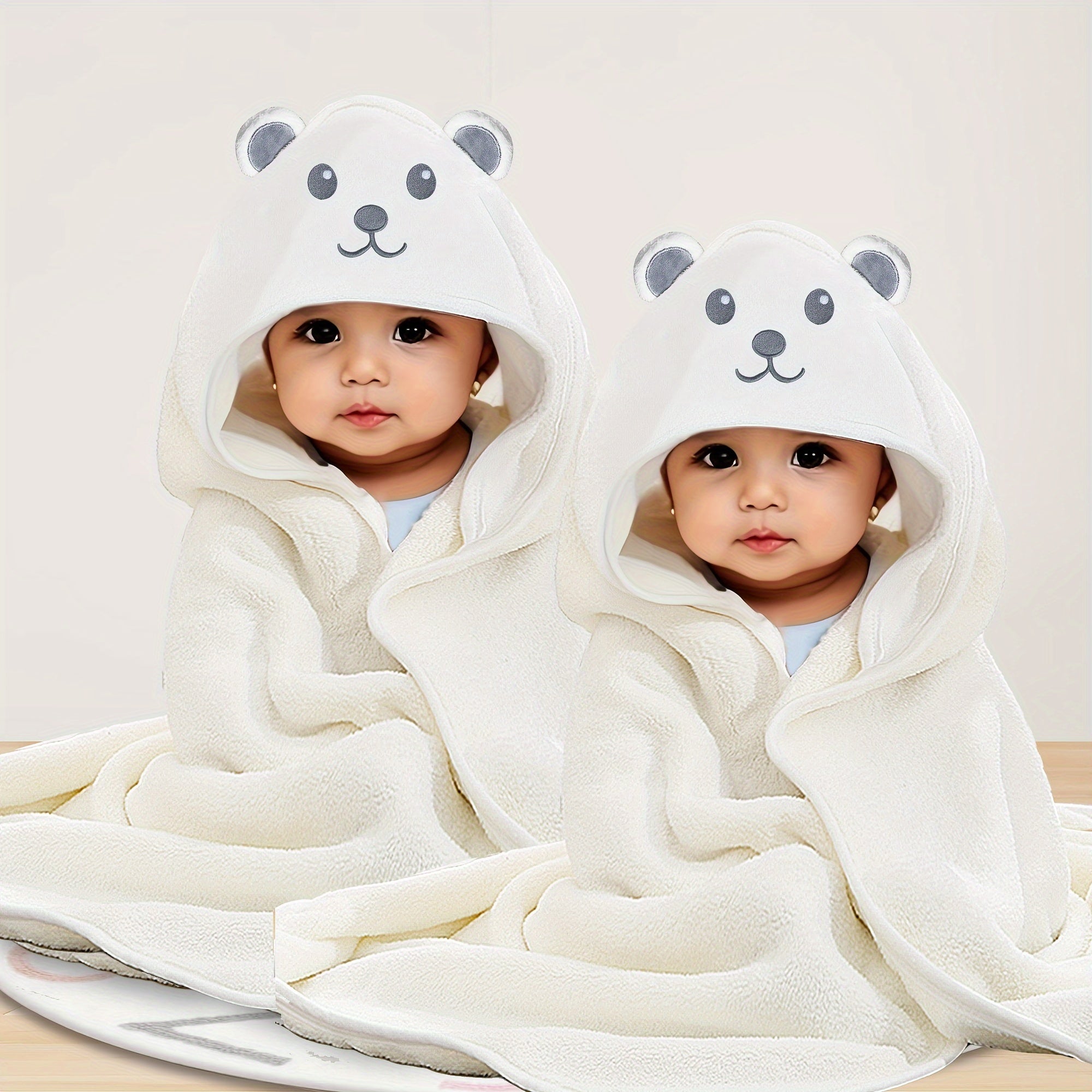 2pcs Ultra-Soft Microfiber Hooded Bath Towels for Youngsters - Cute Cartoon Animal Design, Perfect All-Season Gift for Youngsters & Youngsters 0-8 Years, Ideal for Christmas & Halloween