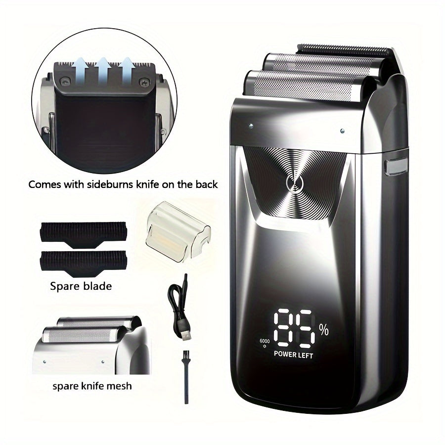 MIGUAN 2-in-1 Sleek Golden Electric Foil & Bald Shaver Trimmer