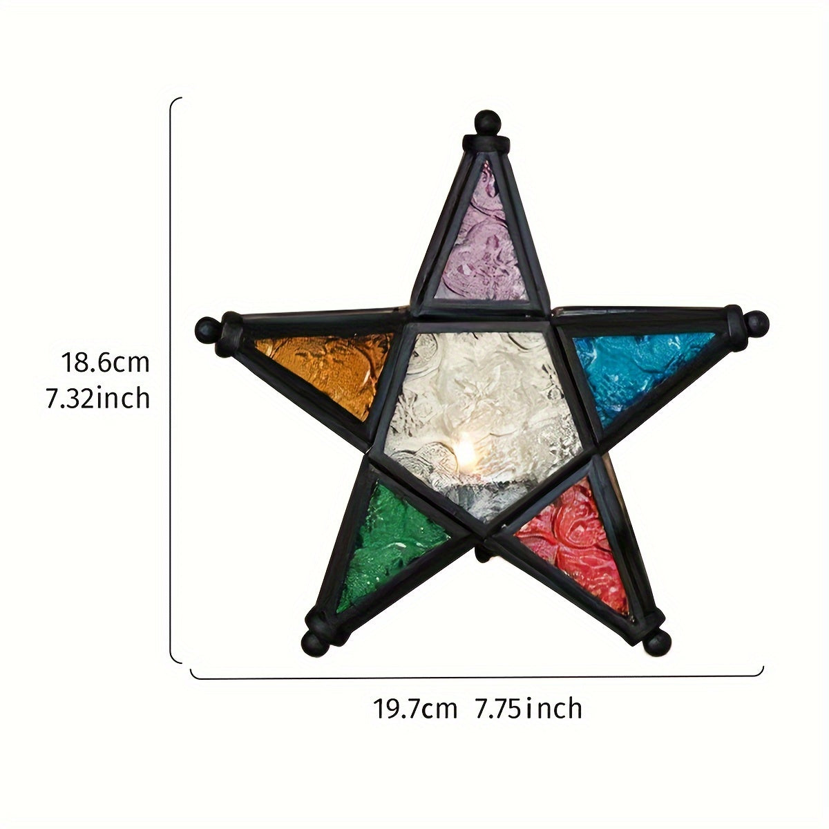 1pc, European Retro Style Color Windproof Glass Candle Holder