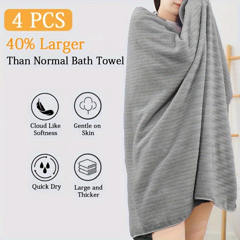 4 Pack Oversized Bath Towels Set