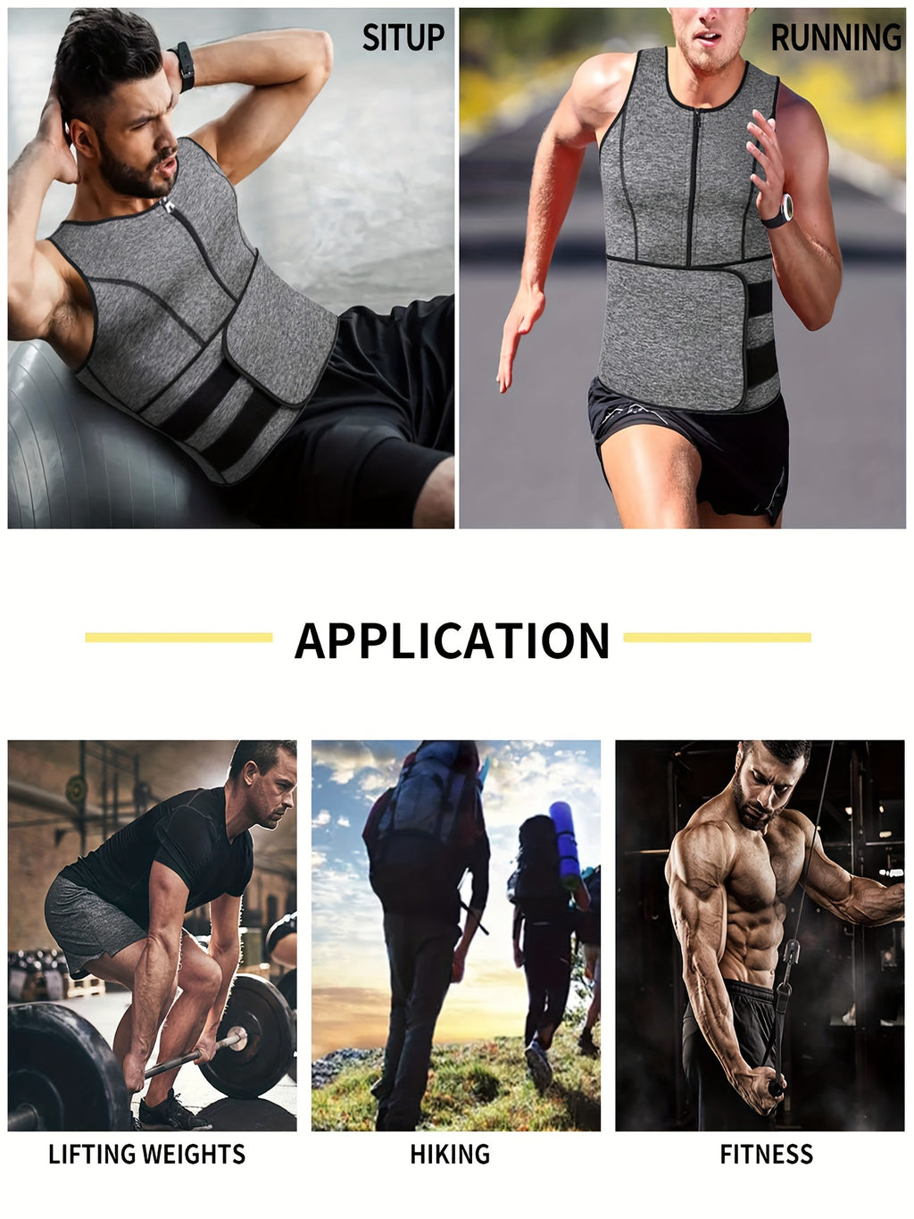 Men's Adjustable Compression Tank Top, Men's Waist Trainers
