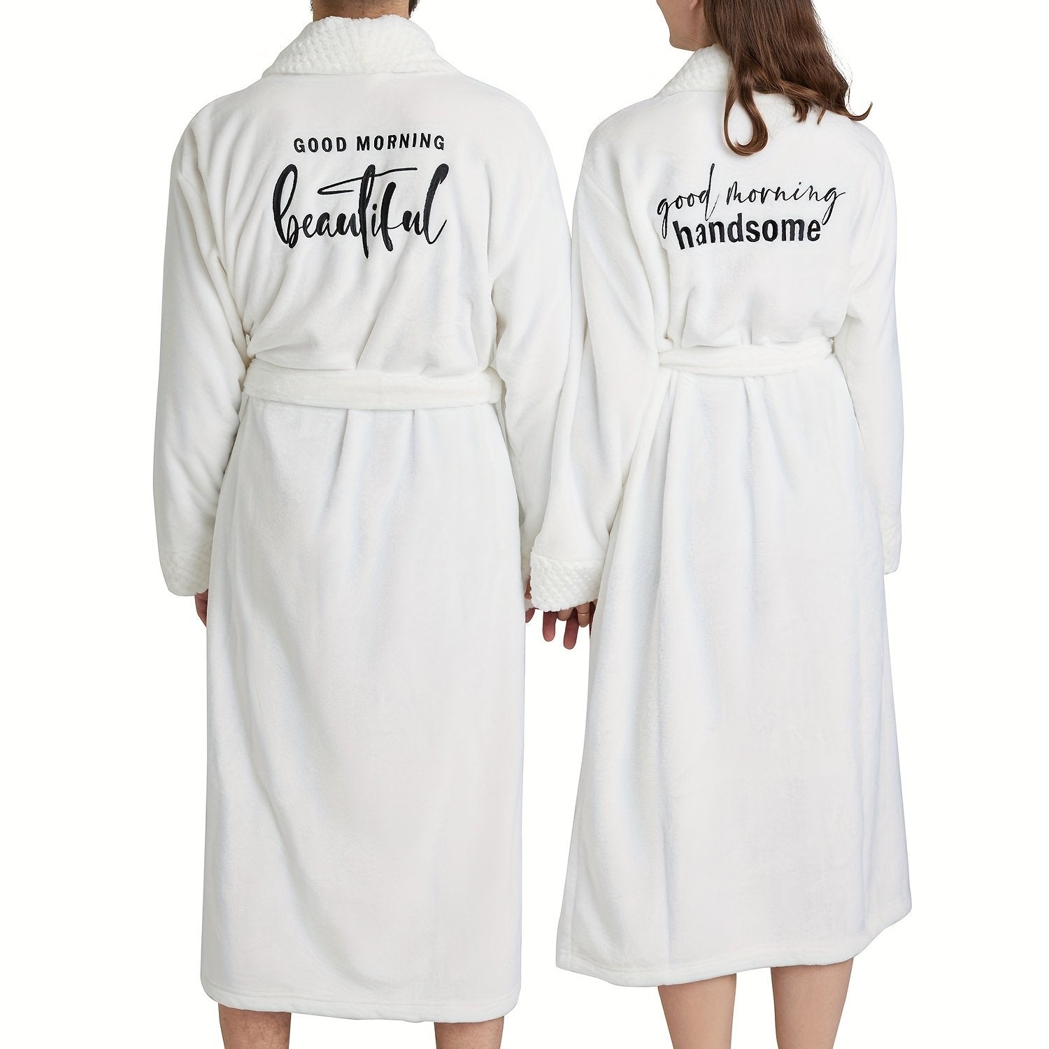 Buy 1 Get 1 Free, total of 2 Pcs Luxurious His and Hers Plush Kimono Robes