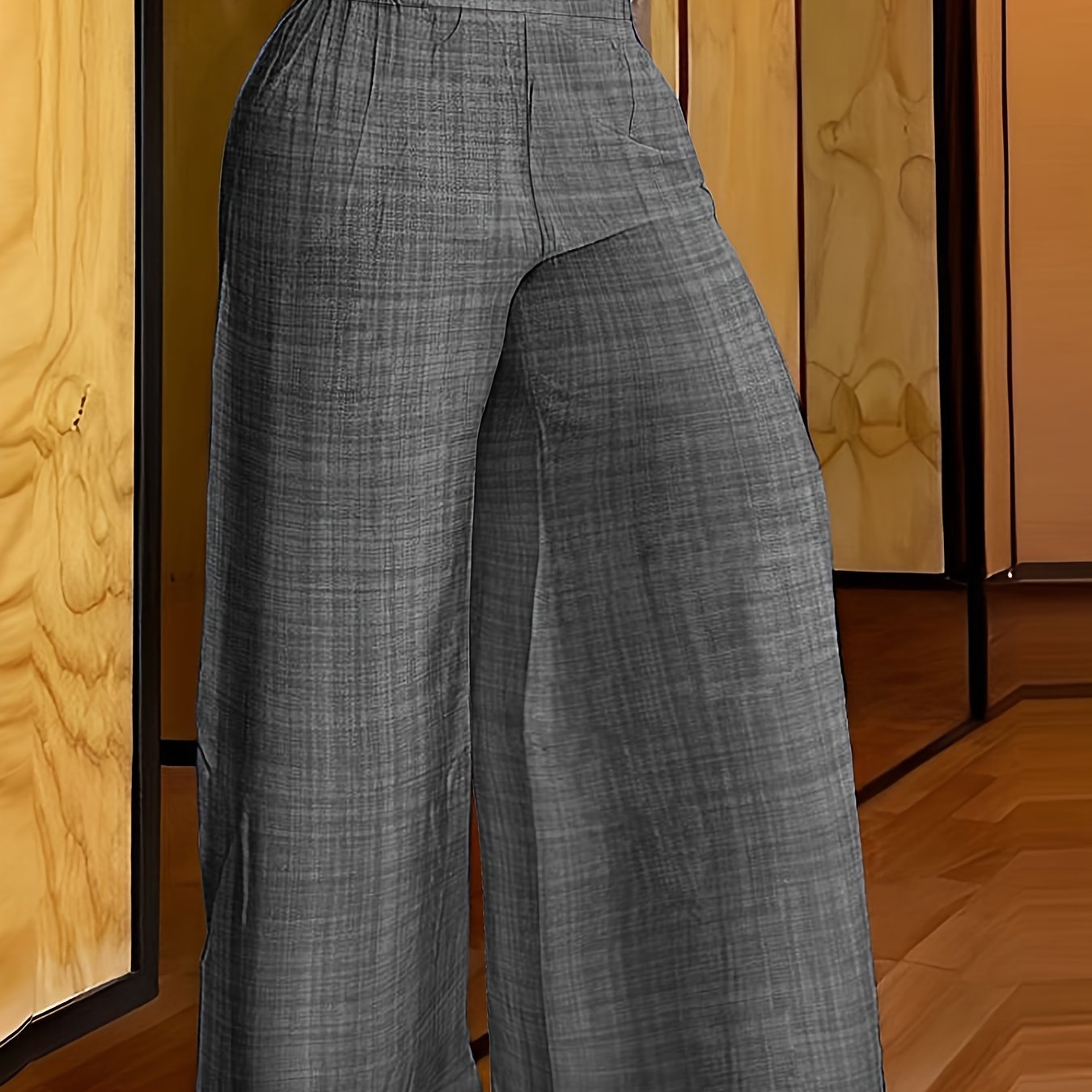Elegant Solid Color Wide Leg Palazzo Pants