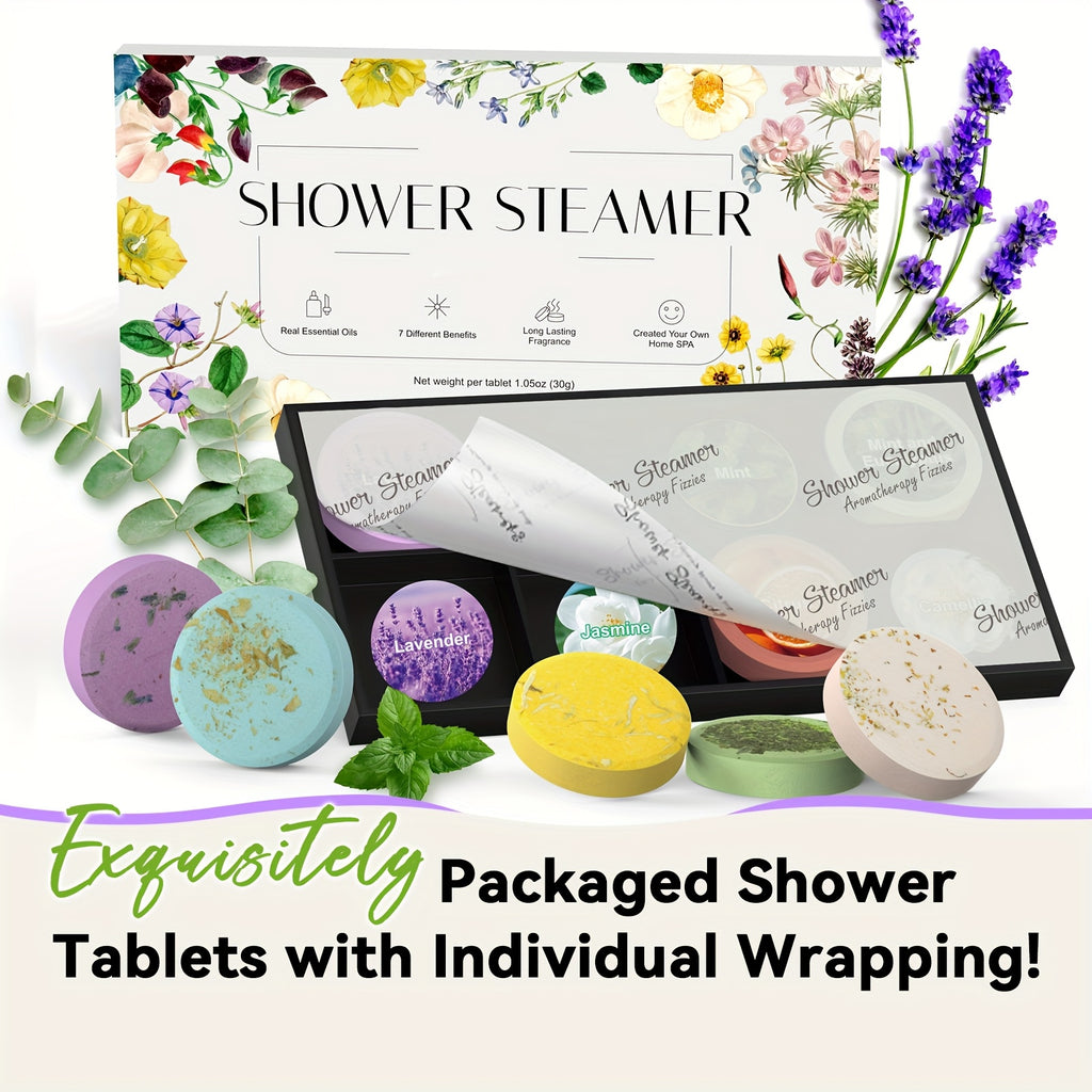6/8pcs Of Essential Oil Shower Steamers, Eucalyptus, Lavender, Jasmine, Camellia, Mint, Citrus, Grapefruit