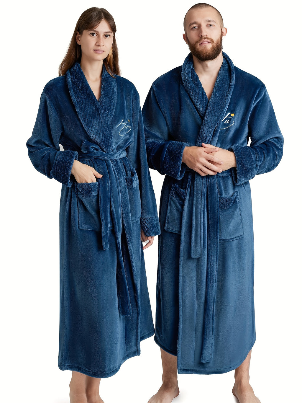Buy 1 Get 1 Free, total of 2 Pcs Luxurious His and Hers Plush Kimono Robes