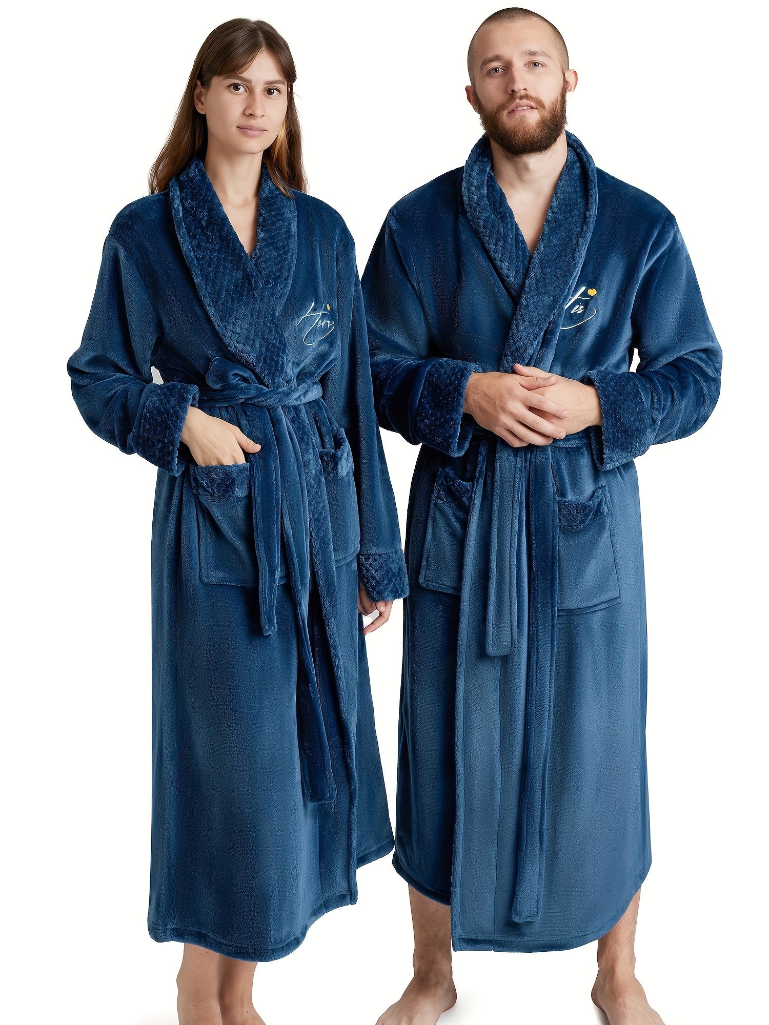Buy 1 Get 1 Free, total of 2 Pcs Luxurious His and Hers Plush Kimono Robes