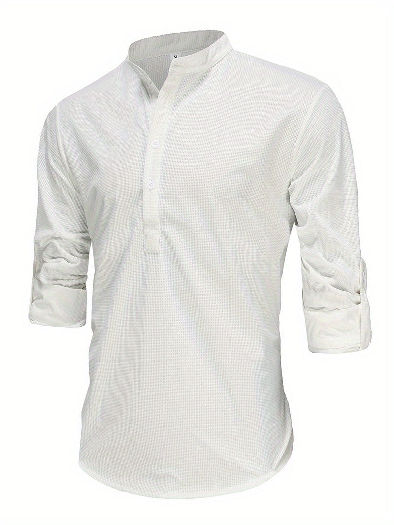 Vintage Plaid Men's Shirt for Spring/Fall: Durable, Casual Elegance with Comfort Fit