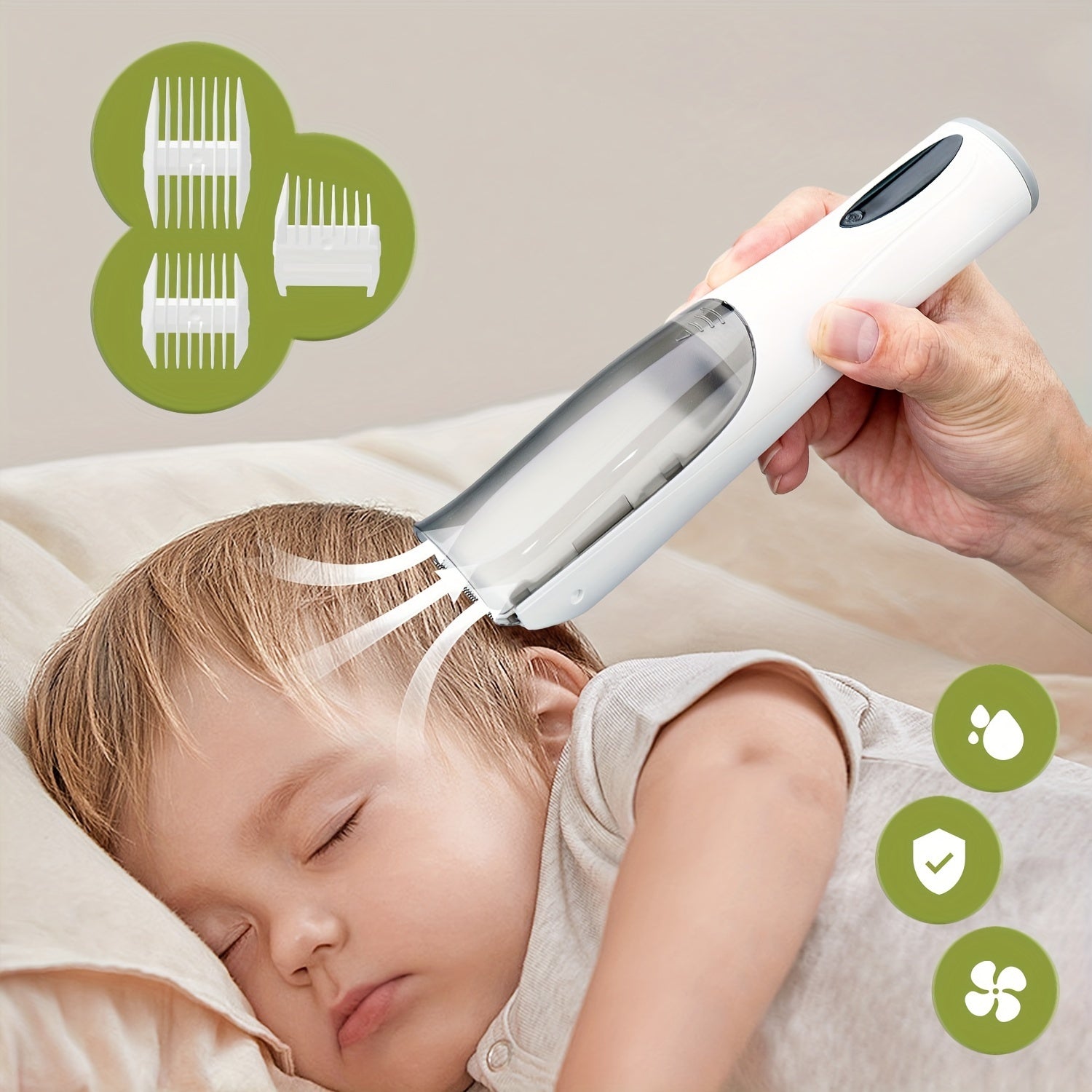 Hair Clipper With Vacuum, Quiet, Rechargeable Cordless Hair Cutting Kit