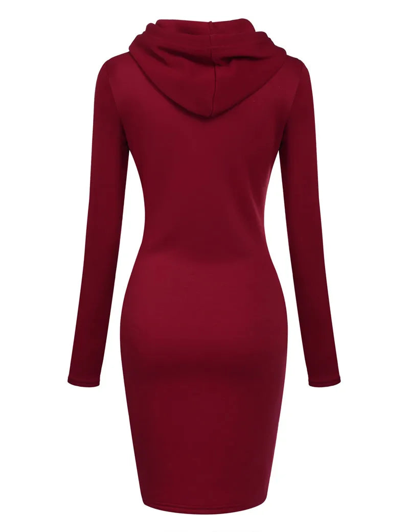 Ladies Dress Autumn Women Hooded Dresses