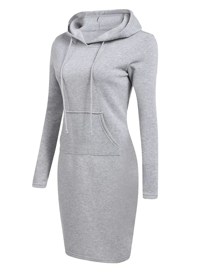 Ladies Dress Autumn Women Hooded Dresses