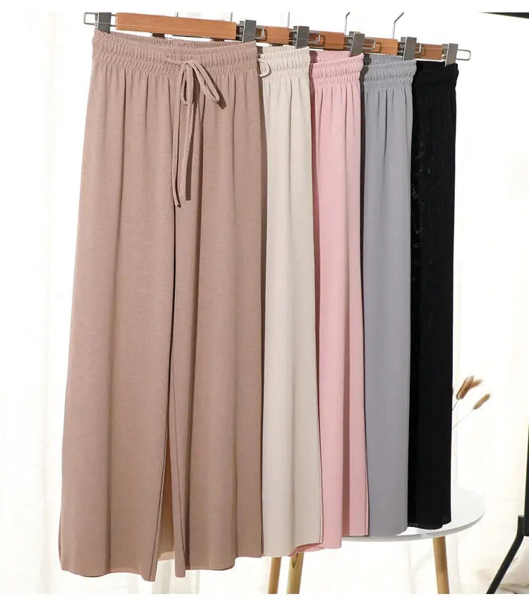 Slacks Women's Loose Summer Pants Soft Ice Silk