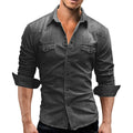 Denim Shirt Mens Long Sleeve
