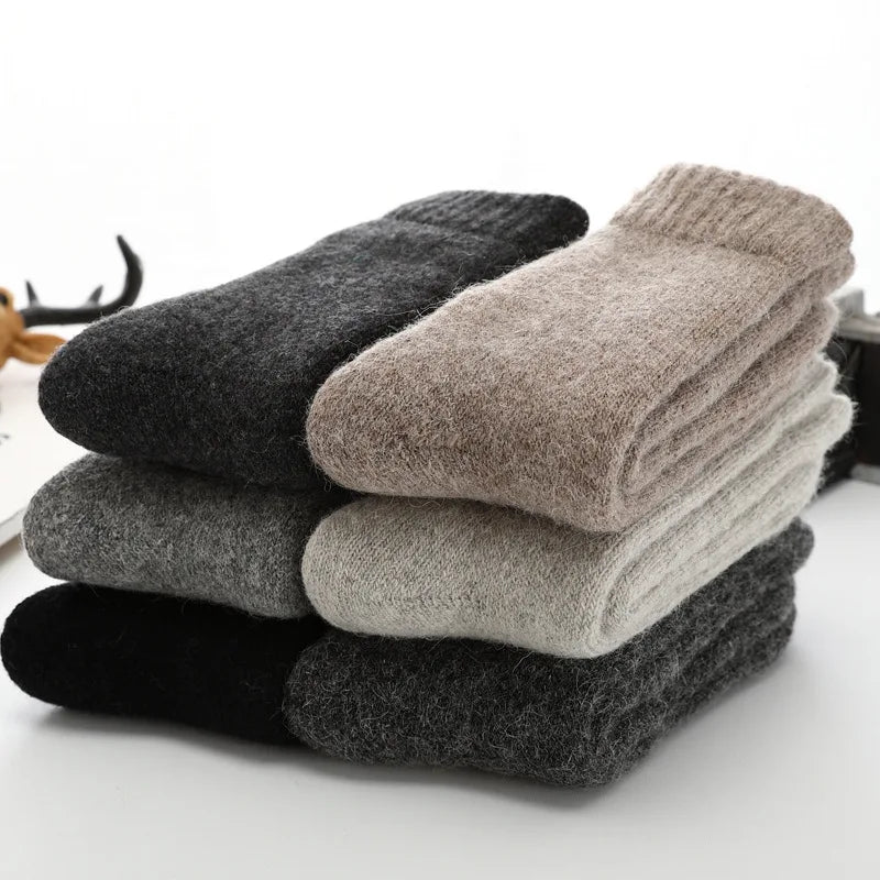Super Warm Male Men Thicker Solid Socks Merino Wool
