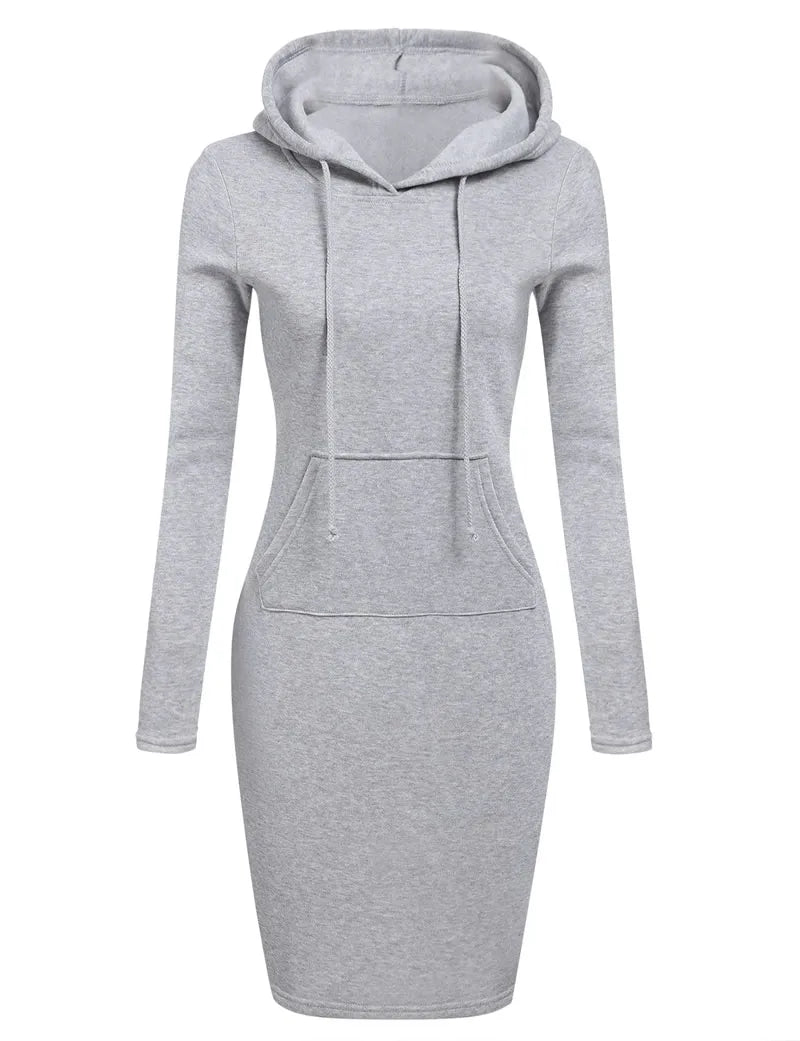 Ladies Dress Autumn Women Hooded Dresses