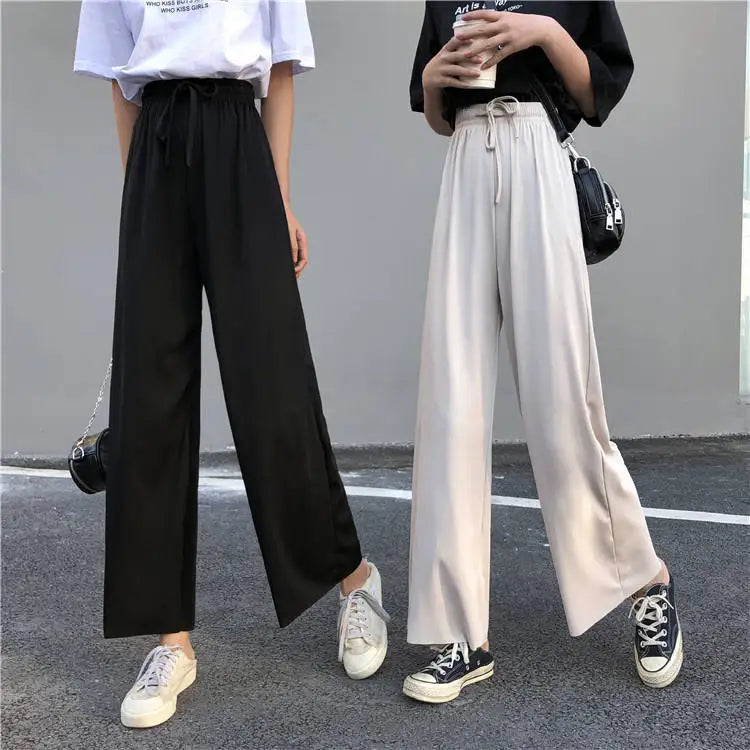 Slacks Women's Loose Summer Pants Soft Ice Silk