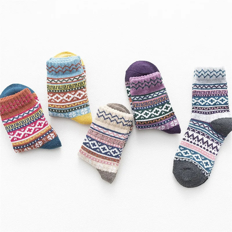 5Pairs/Lot Women Wool Socks