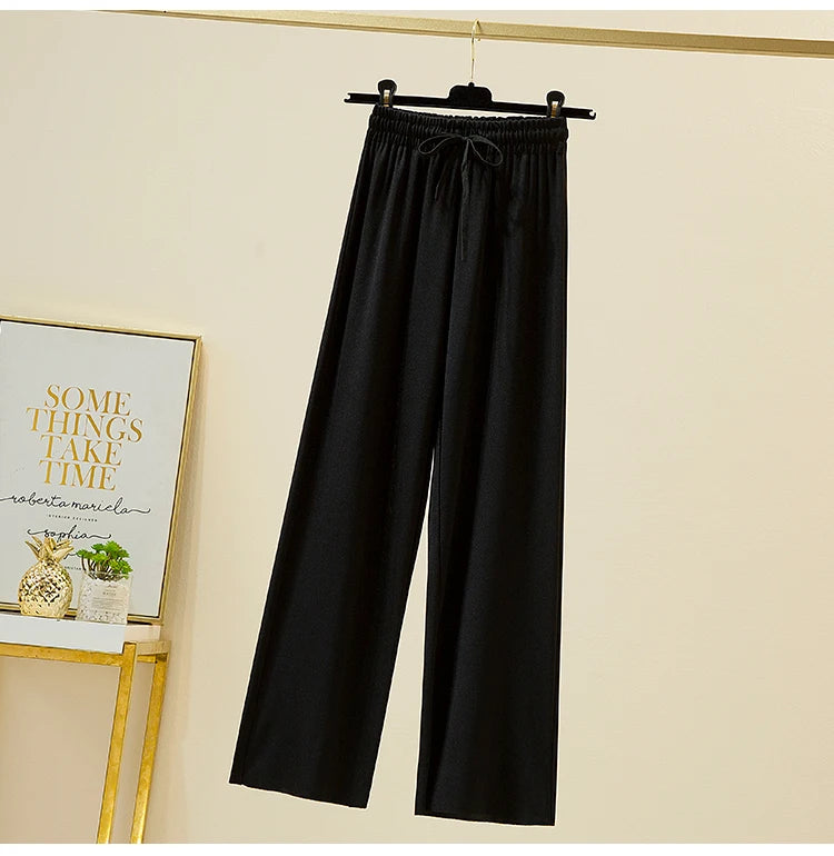 Slacks Women's Loose Summer Pants Soft Ice Silk