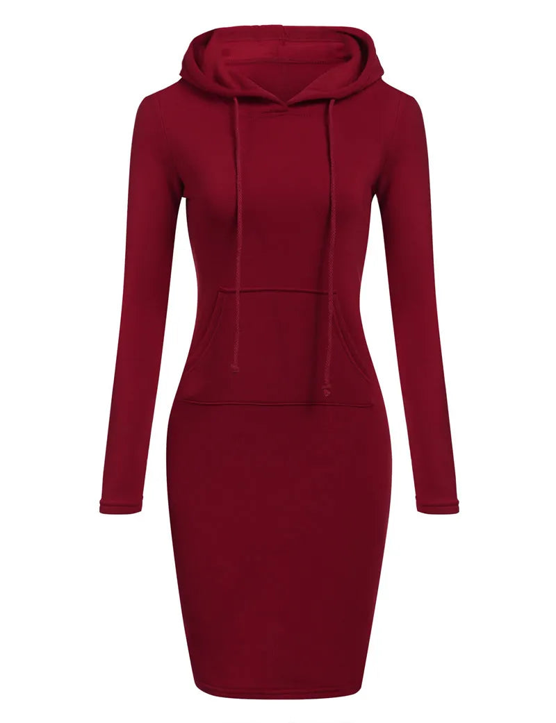 Ladies Dress Autumn Women Hooded Dresses