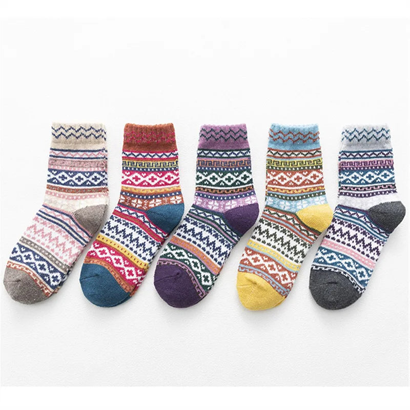 5Pairs/Lot Women Wool Socks