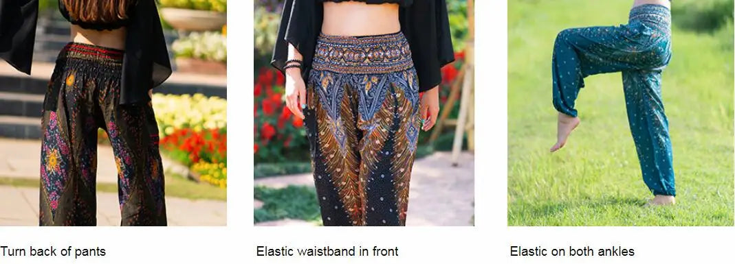 Boho Yoga Pants Wide Leg Women Harem Bohemian  Vintage Print