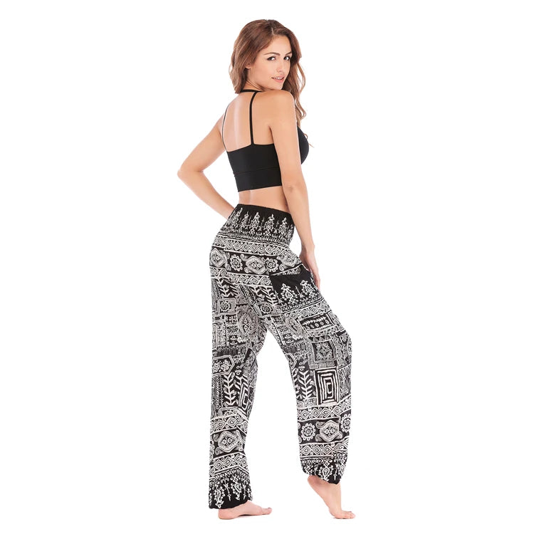 Boho Yoga Pants Wide Leg Women Harem Bohemian  Vintage Print