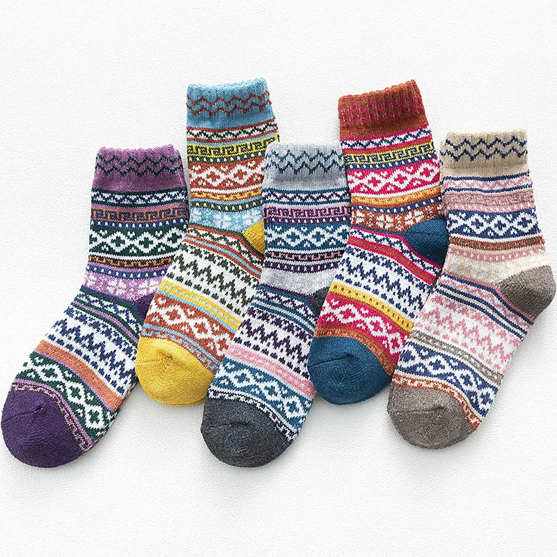 5Pairs/Lot Women Wool Socks