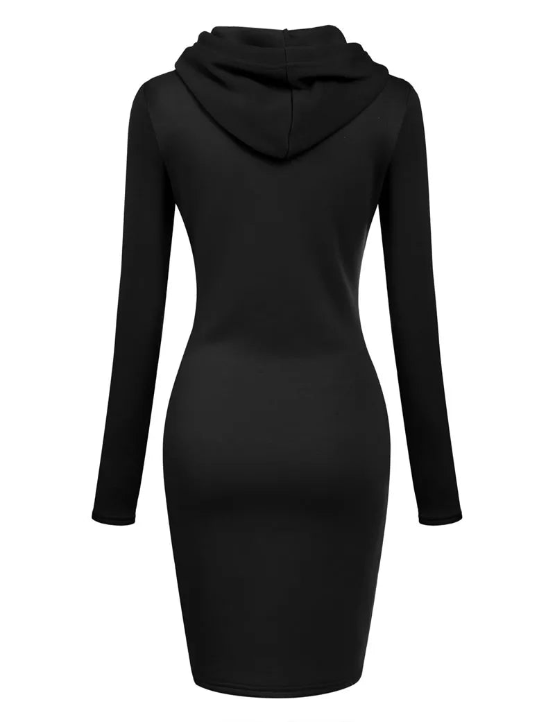 Ladies Dress Autumn Women Hooded Dresses