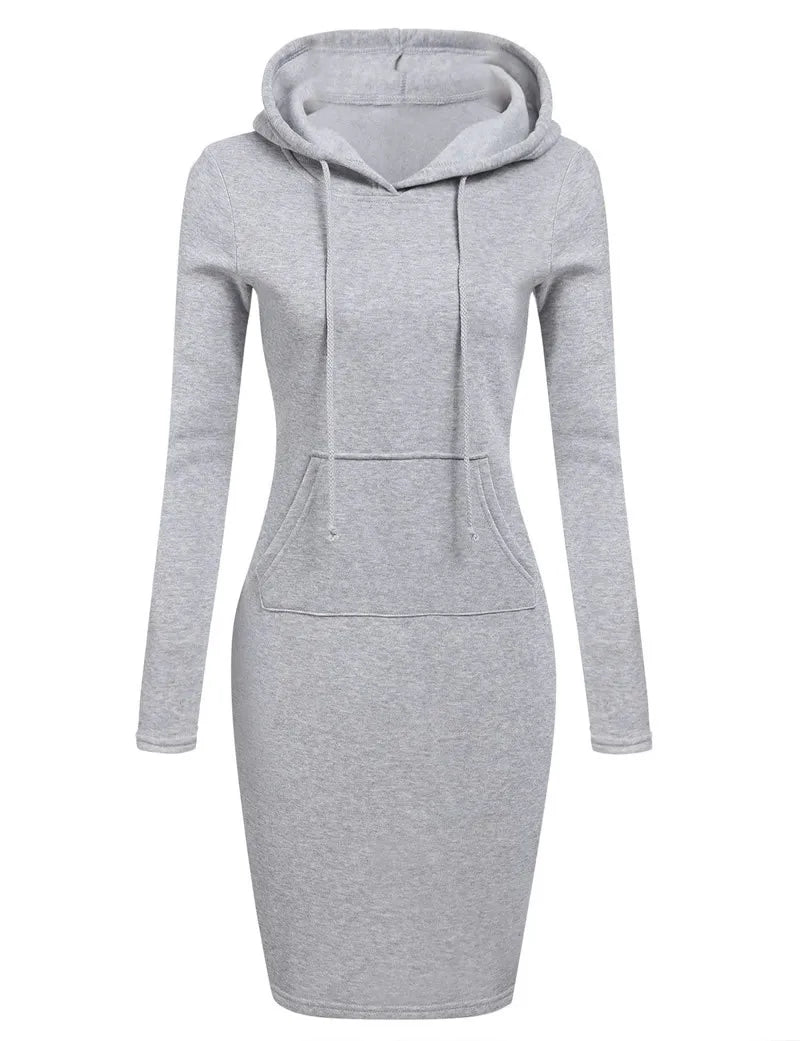 Ladies Dress Autumn Women Hooded Dresses