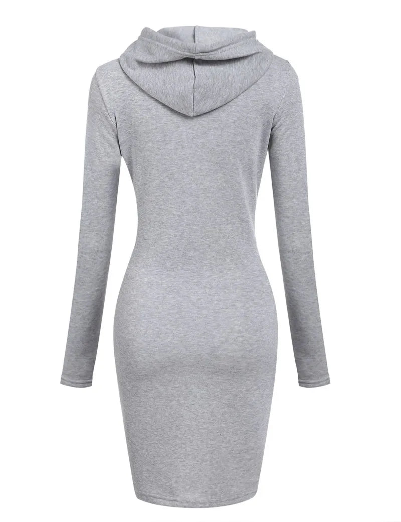 Ladies Dress Autumn Women Hooded Dresses