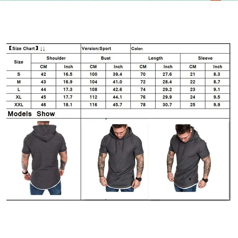 Short Sleeved T Shirt Summer Mens Clothing Mens Hooded T Shirt