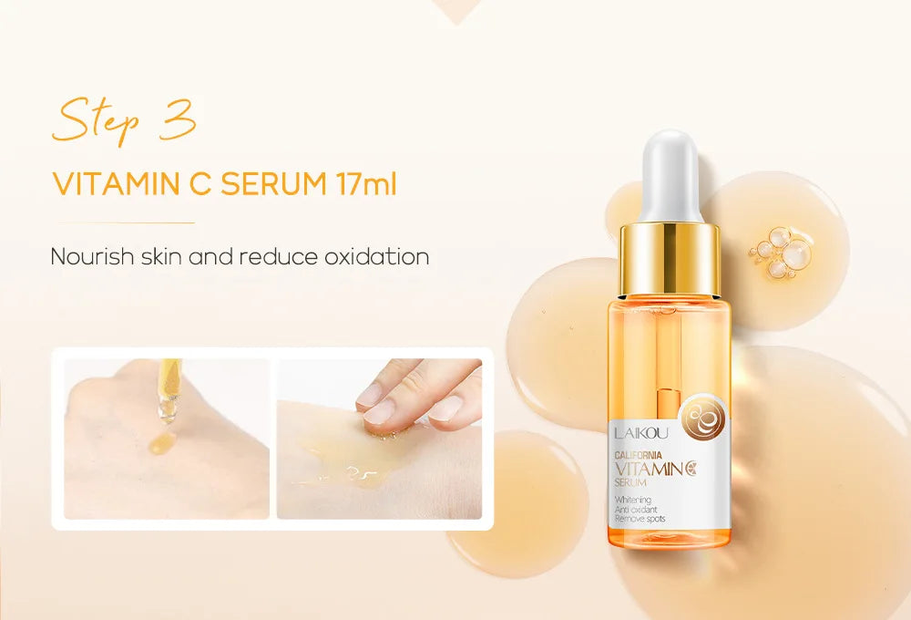5 Pieces Vitamin C Skincare Set  Moisturizing Face Serum Brighten Cream